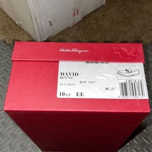 Salvatore Ferragamo David US Mens 10.5 EE Nero Calf New in Box